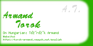 armand torok business card
