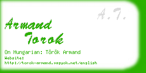 armand torok business card